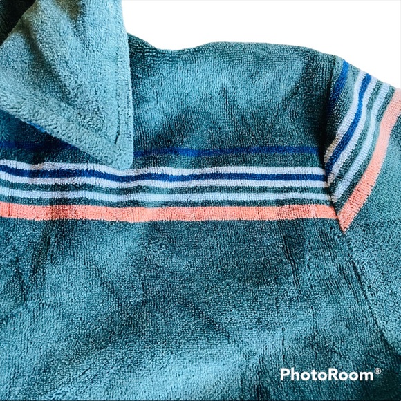 Vintage 70s velour polo longsleeve in retro stripe - Picture 6 of 9